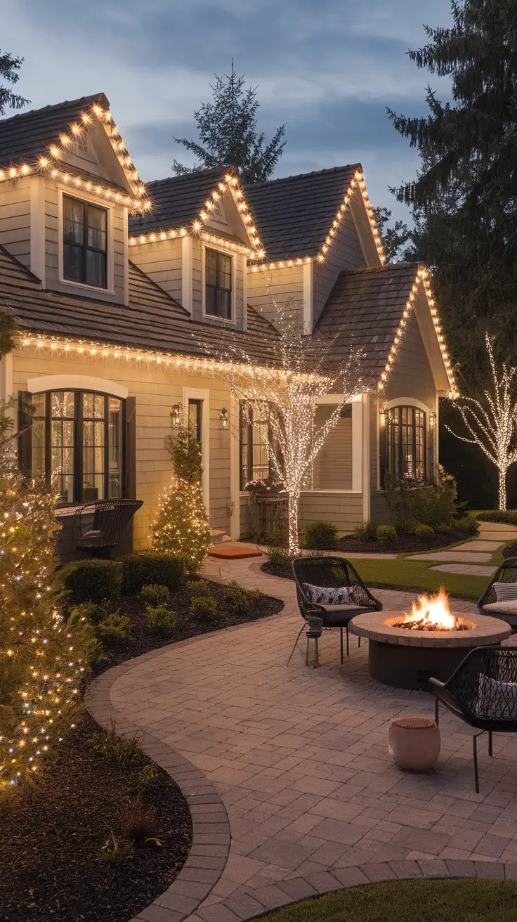 Professional residential holiday lighting installation in Connecticut